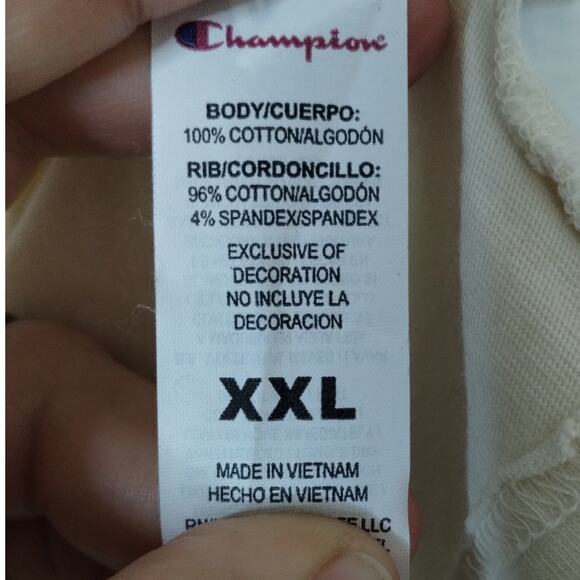 Champion NWT Men's Size XXL Cream Short Sleeve Jersey-Style Football #19 T-Shirt - Picture 4 of 7